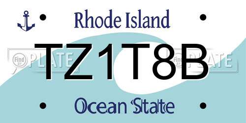 TZ1T8B Rhode Island License Plate