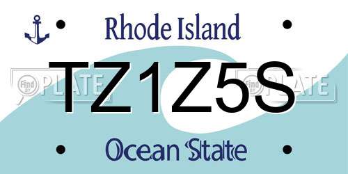 TZ1Z5S Rhode Island License Plate
