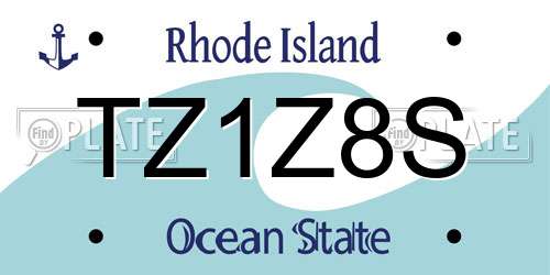 TZ1Z8S Rhode Island License Plate