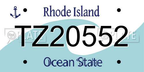 TZ20552 Rhode Island License Plate