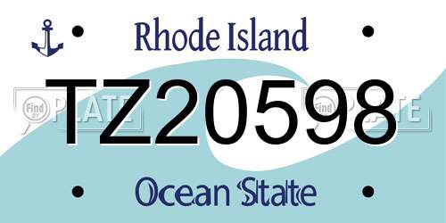 TZ20598 Rhode Island License Plate