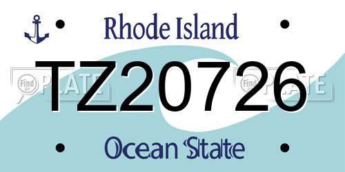 TZ20726 Rhode Island License Plate
