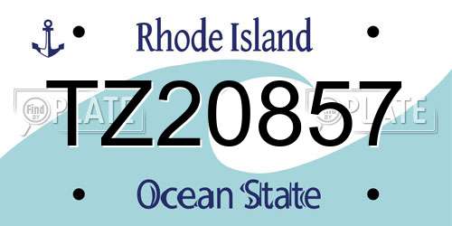 TZ20857 Rhode Island License Plate