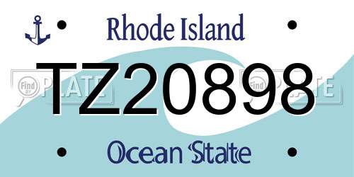 TZ20898 Rhode Island License Plate