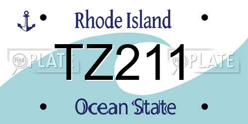TZ211 Rhode Island License Plate