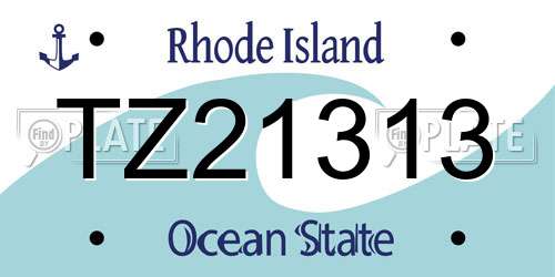 TZ21313 Rhode Island License Plate