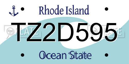 TZ2D595 Rhode Island License Plate