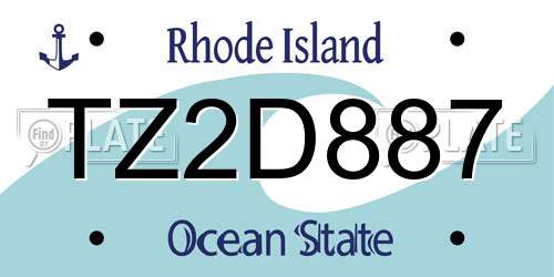 TZ2D887 Rhode Island License Plate
