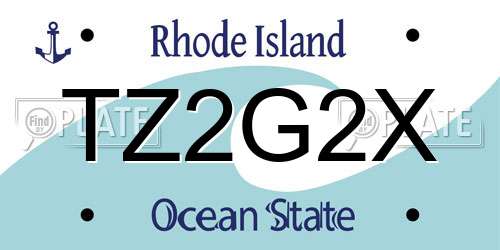 TZ2G2X Rhode Island License Plate