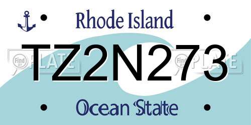 TZ2N273 Rhode Island License Plate