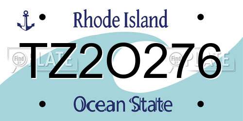 TZ2O276 Rhode Island License Plate
