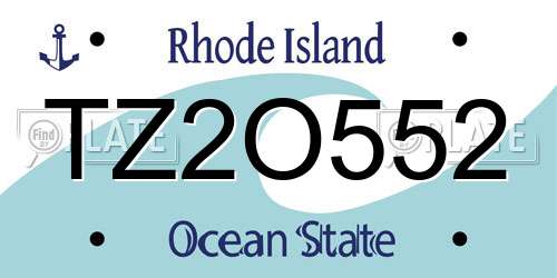 TZ2O552 Rhode Island License Plate