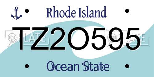 TZ2O595 Rhode Island License Plate