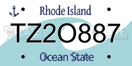 TZ2O887 Rhode Island License Plate
