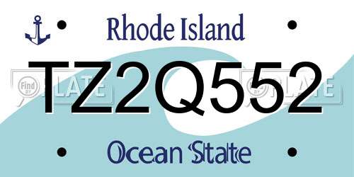 TZ2Q552 Rhode Island License Plate