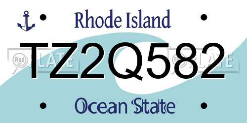 TZ2Q582 Rhode Island License Plate
