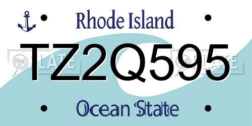 TZ2Q595 Rhode Island License Plate