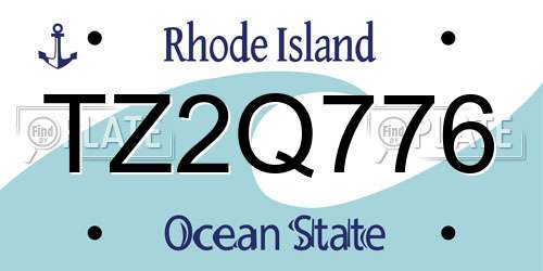 TZ2Q776 Rhode Island License Plate