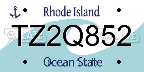 TZ2Q852 Rhode Island License Plate