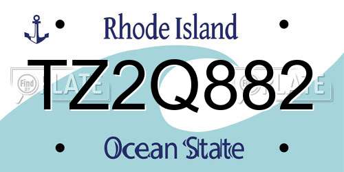 TZ2Q882 Rhode Island License Plate