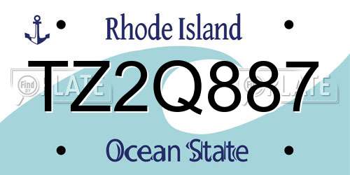 TZ2Q887 Rhode Island License Plate