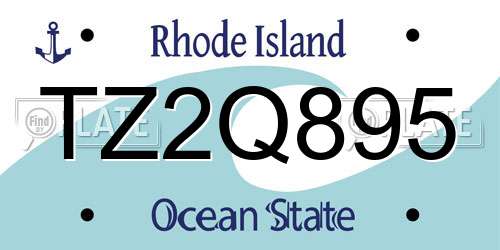 TZ2Q895 Rhode Island License Plate