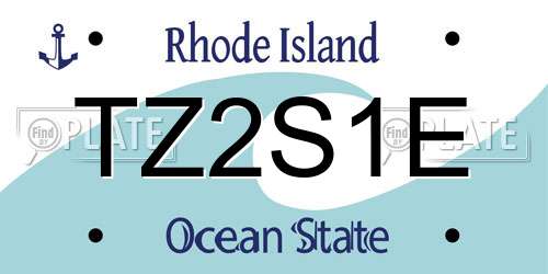 TZ2S1E Rhode Island License Plate