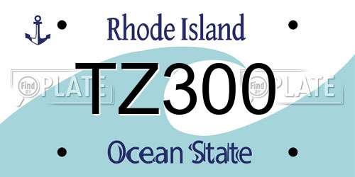 TZ300 Rhode Island License Plate