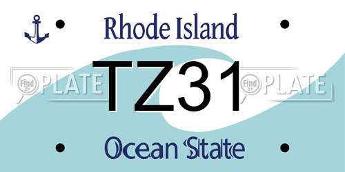 TZ31 Rhode Island License Plate