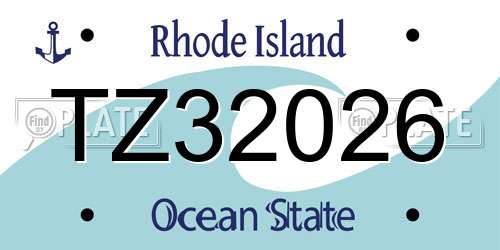 TZ32026 Rhode Island License Plate