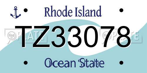 TZ33078 Rhode Island License Plate