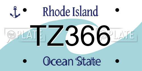 TZ366 Rhode Island License Plate