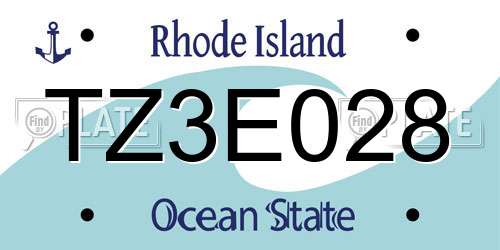 TZ3E028 Rhode Island License Plate