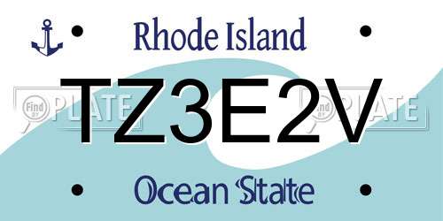 TZ3E2V Rhode Island License Plate