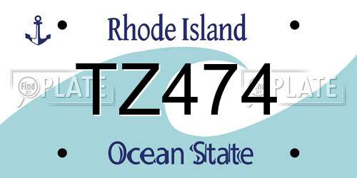 TZ474 Rhode Island License Plate