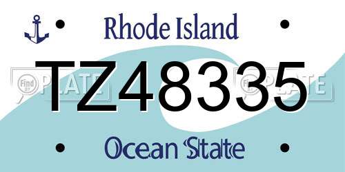 TZ48335 Rhode Island License Plate