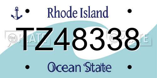 TZ48338 Rhode Island License Plate