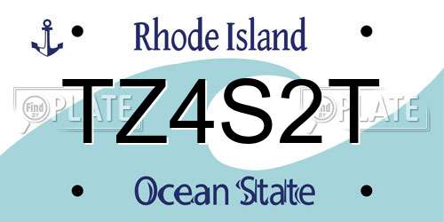 TZ4S2T Rhode Island License Plate