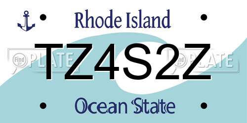 TZ4S2Z Rhode Island License Plate