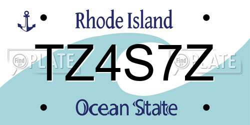 TZ4S7Z Rhode Island License Plate