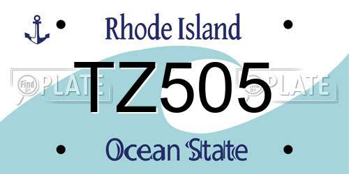 TZ505 Rhode Island License Plate