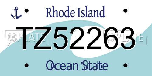 TZ52263 Rhode Island License Plate