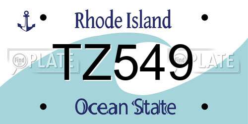 TZ549 Rhode Island License Plate
