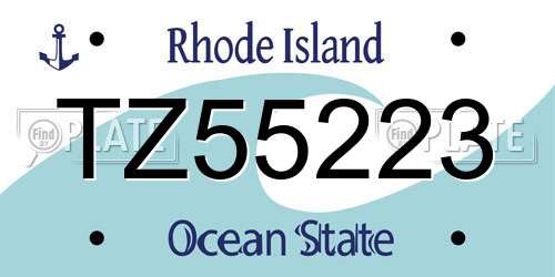 TZ55223 Rhode Island License Plate