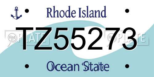 TZ55273 Rhode Island License Plate