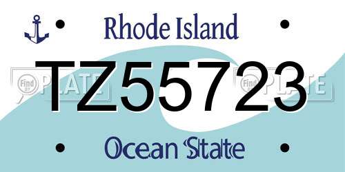 TZ55723 Rhode Island License Plate