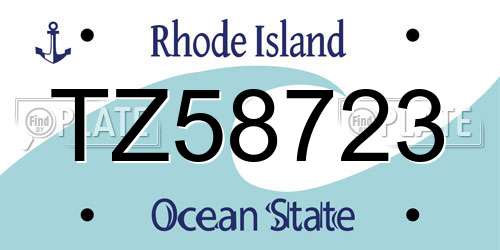 TZ58723 Rhode Island License Plate