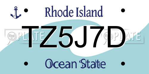 TZ5J7D Rhode Island License Plate
