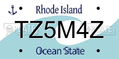 TZ5M4Z Rhode Island License Plate