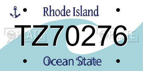 TZ70276 Rhode Island License Plate